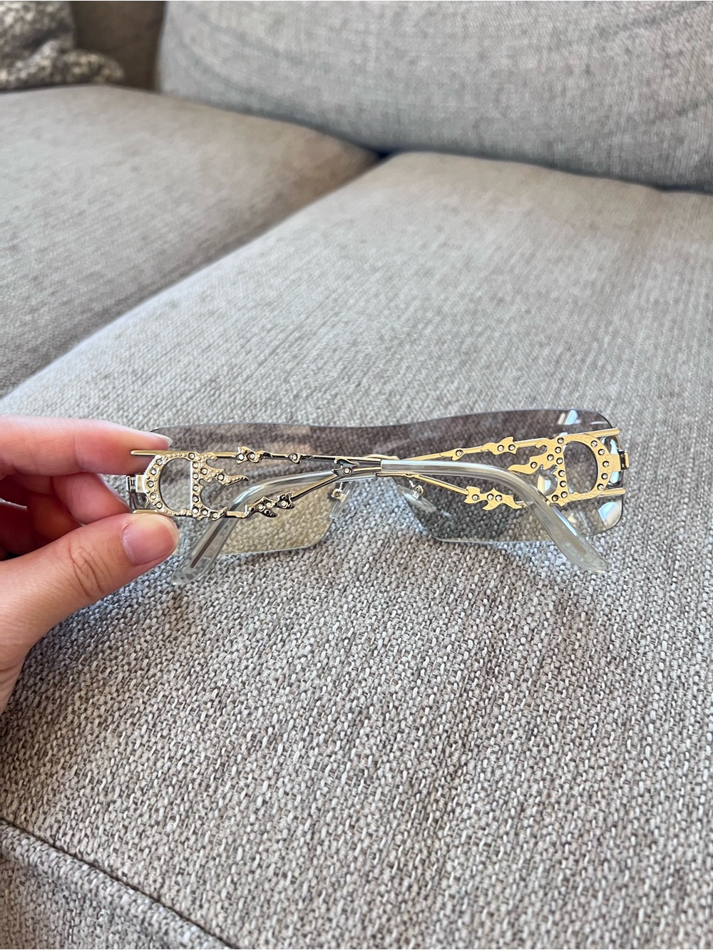 Dior Rimless Shield Gradient Sunglasses - Picture 5 of 8